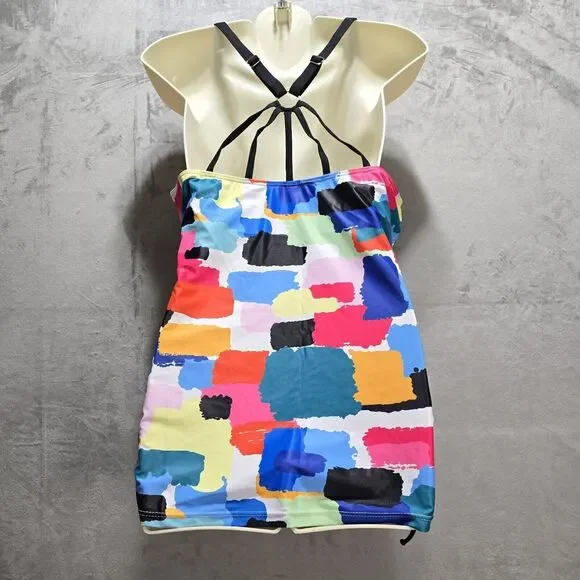 Holipick Tankini Top Swimsuit Top Size XL‎ Racerback U Neck Tie Side Drawstrings - Picture 3 of 7